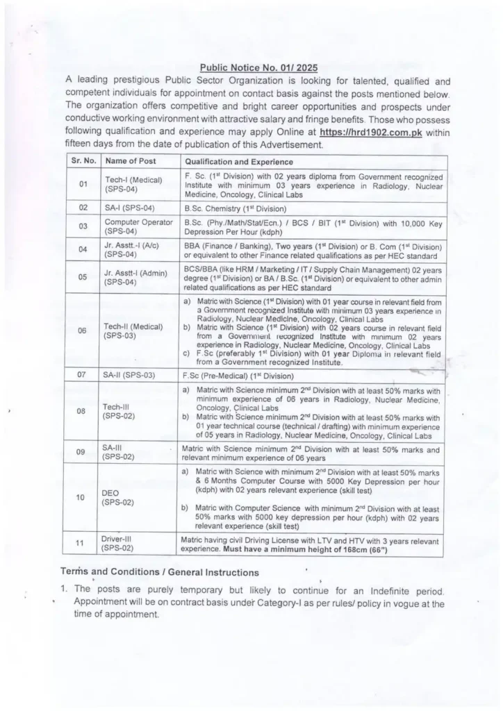 Pakistan Atomic Energy Jobs