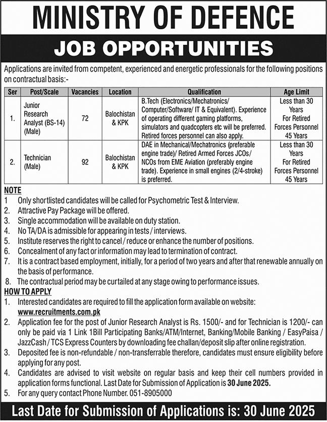 Ministry of Defence Jobs 2025