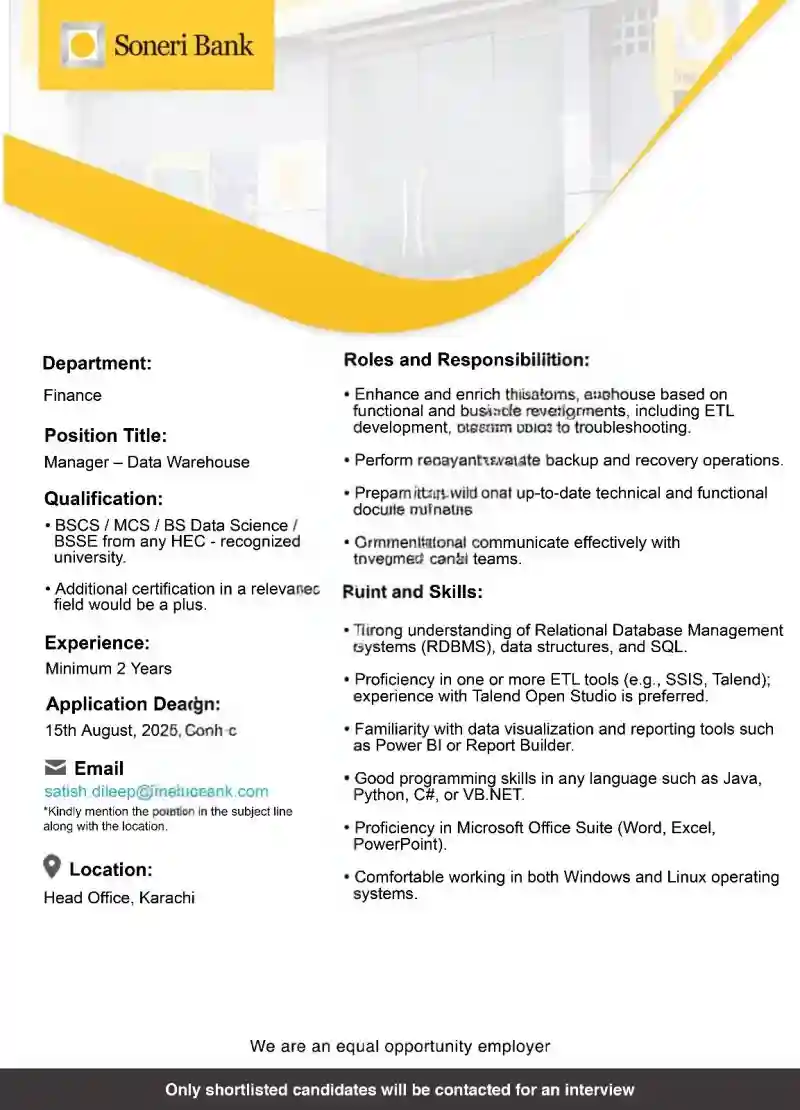 Soneri Bank Jobs 2025