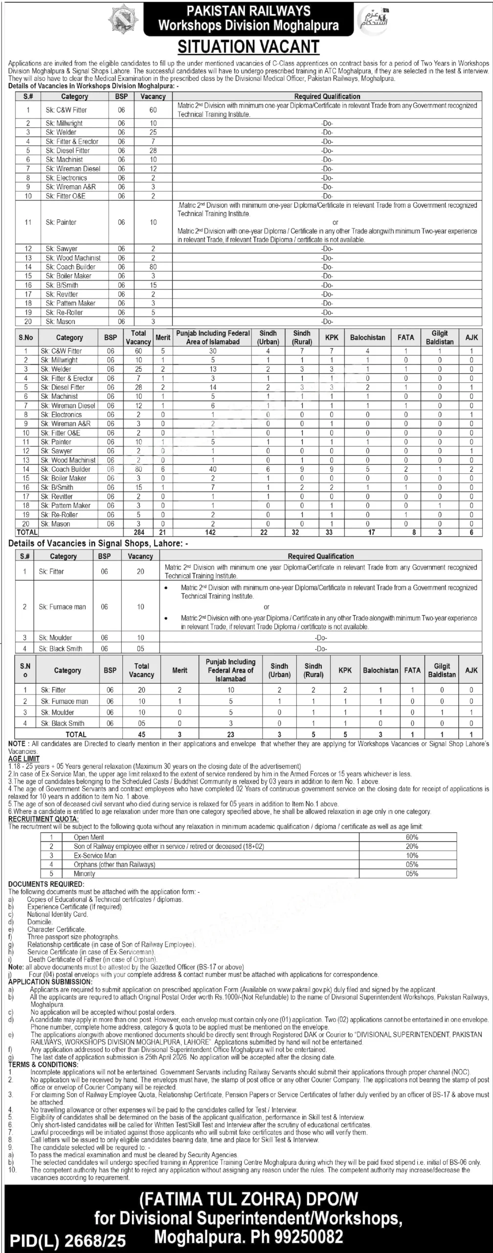 Pakistan Railways Karachi Jobs 2026