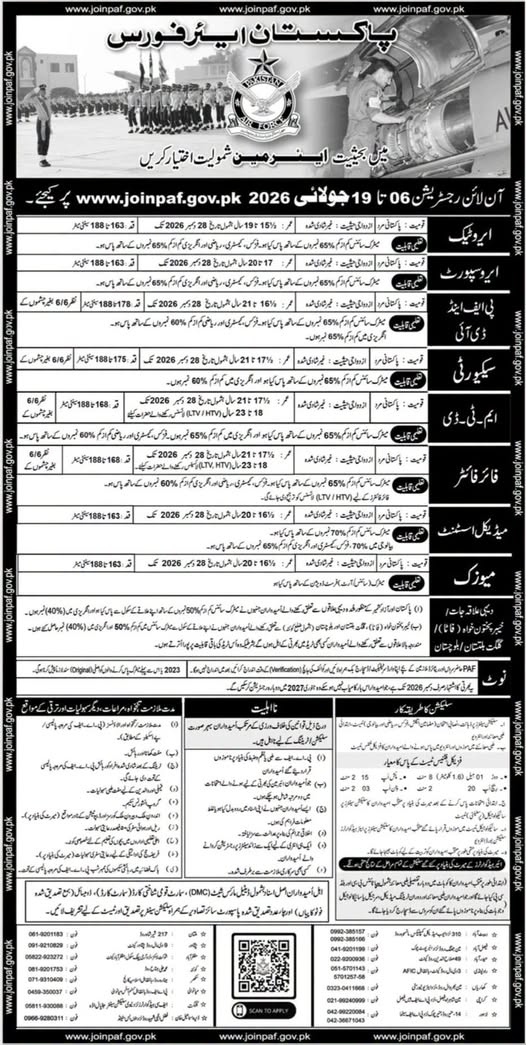 Join Pakistan Air Force Airmen Jobs 2026