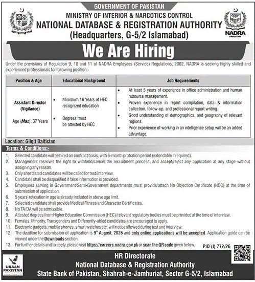 NADRA Jobs 2026 
