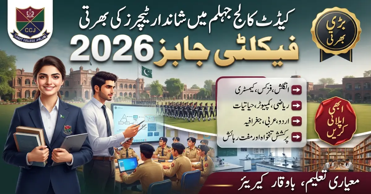 Cadet College Jhelum Faculty Jobs 2026