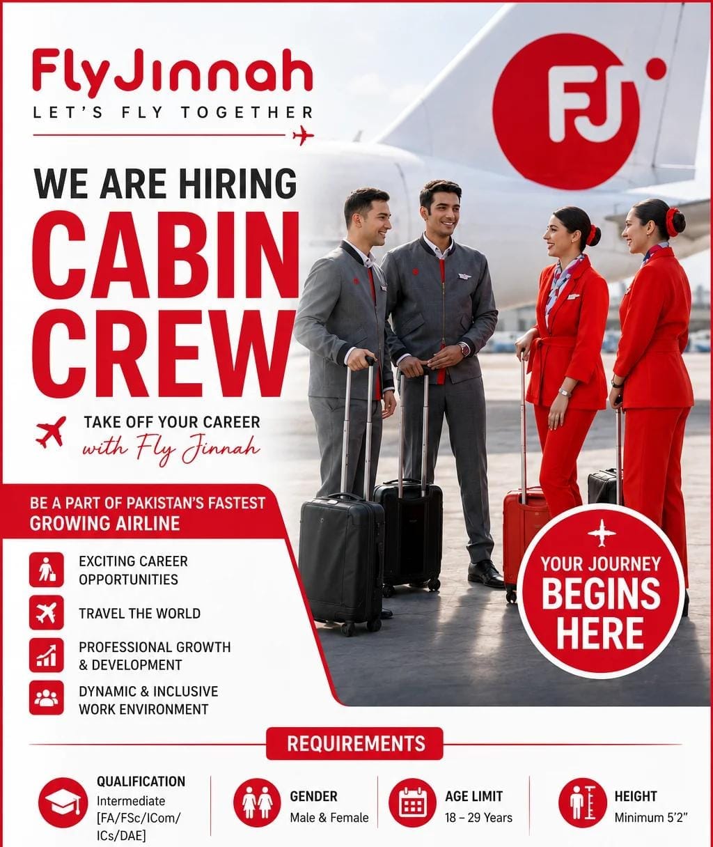 Fly Jinnah Cabin Crew Jobs 2026