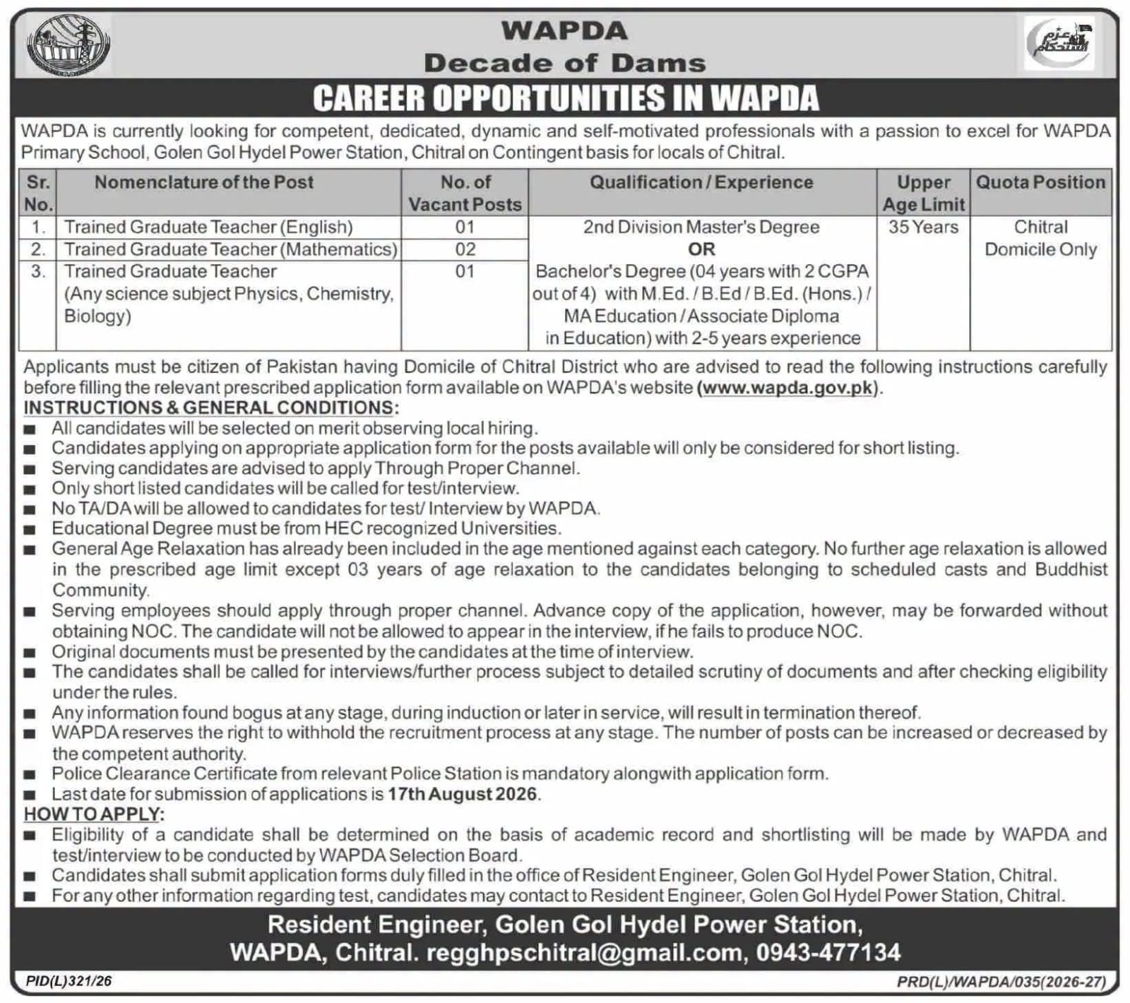 WAPDA Jobs 2026
