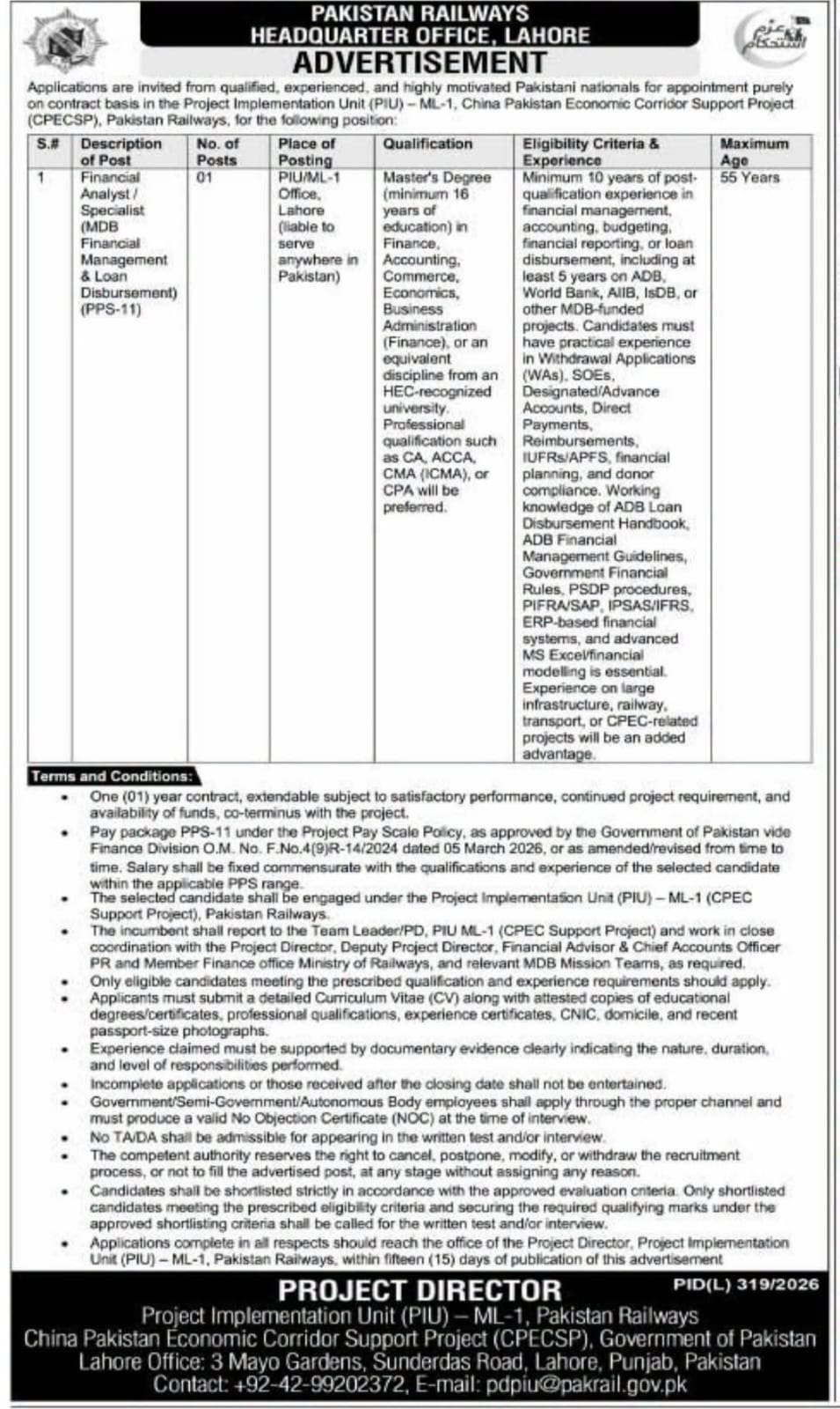 Pakistan Railways Jobs 2026
