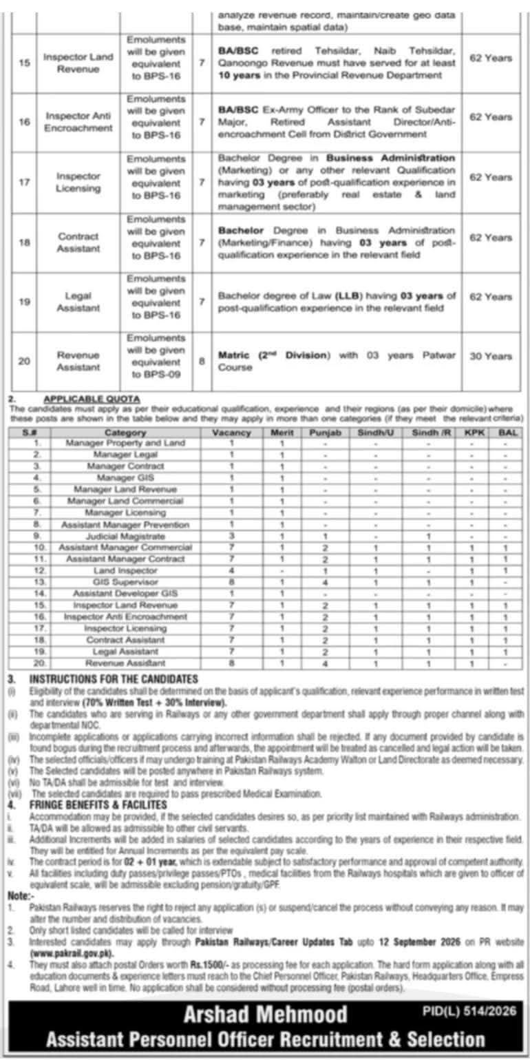 پاکستان ریلوے میں نئی ملازمتوں کا اعلان 2026