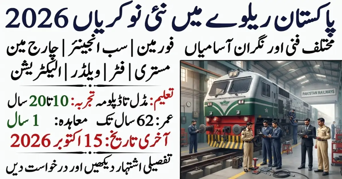 پاکستان ریلوے میں نئی نوکریاں 2026