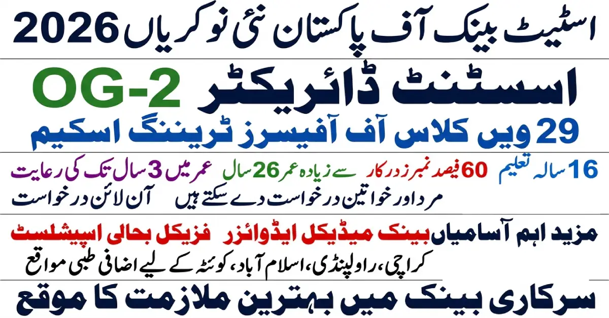 اسٹیٹ بینک آف پاکستان کی نئی ملازمتیں 2026
