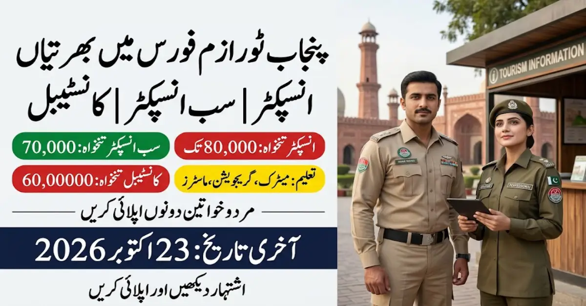 محکمہ سیاحت پنجاب میں نئی نوکریاں 2026