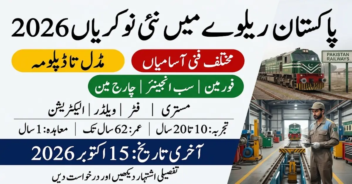 پاکستان ریلوے میں نئی نوکریاں 2026