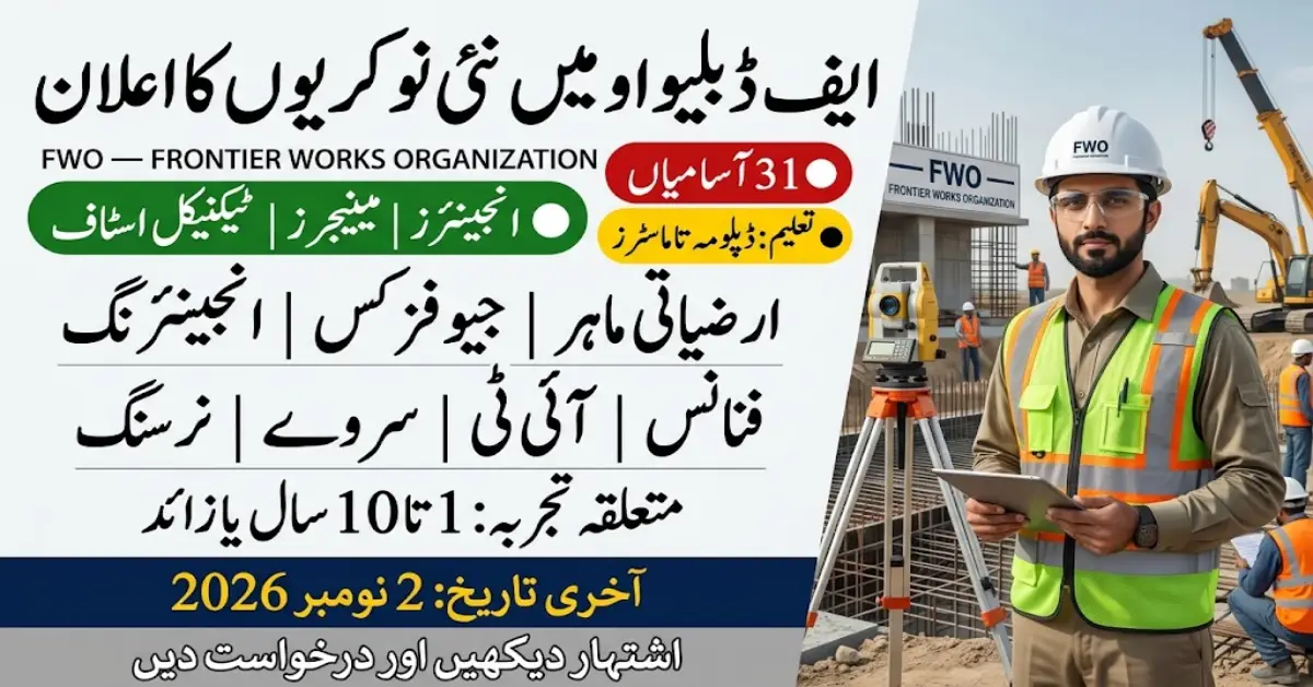 2026 فرنٹیئر ورکس آرگنائزیشن میں نوکریاں